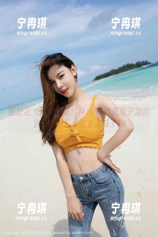 魅妍社-Mieko林美惠子 魅妍社 - 图包快来!Mieko林美惠子海边独特的反应:这水太咸了!